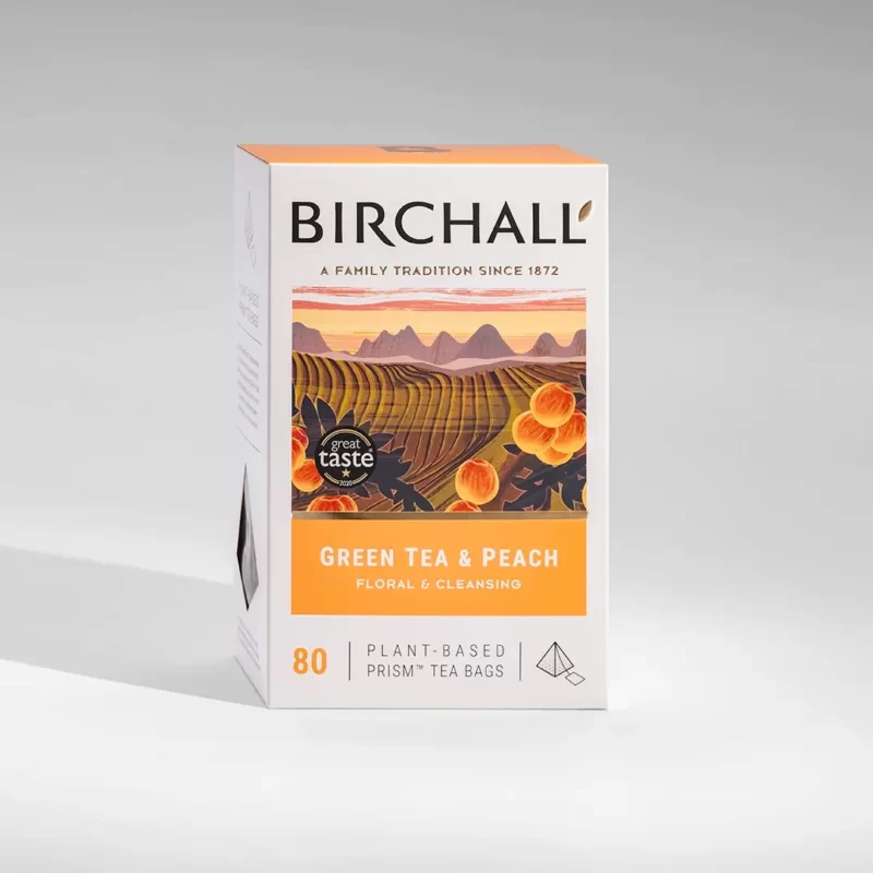 Birchall Green Tea & Peach 80 Prism Bags